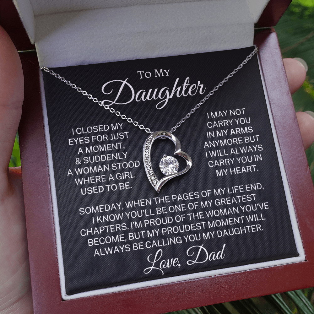Gift for My Daughter Love Dad "Proudest Moment" | Forever Love Necklace