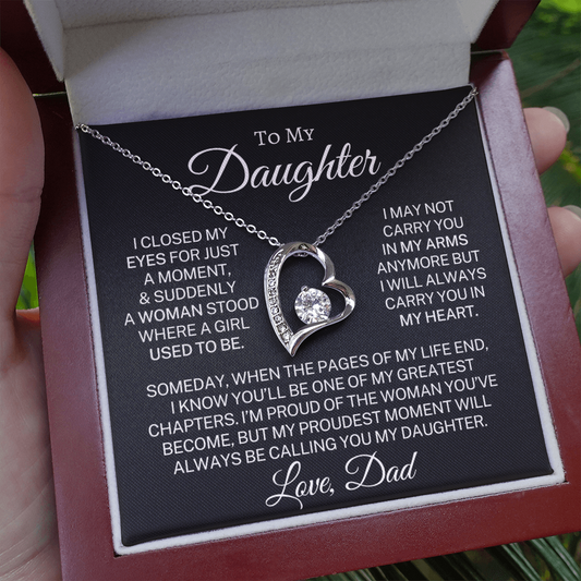 Gift for My Daughter Love Dad "Proudest Moment" | Forever Love Necklace