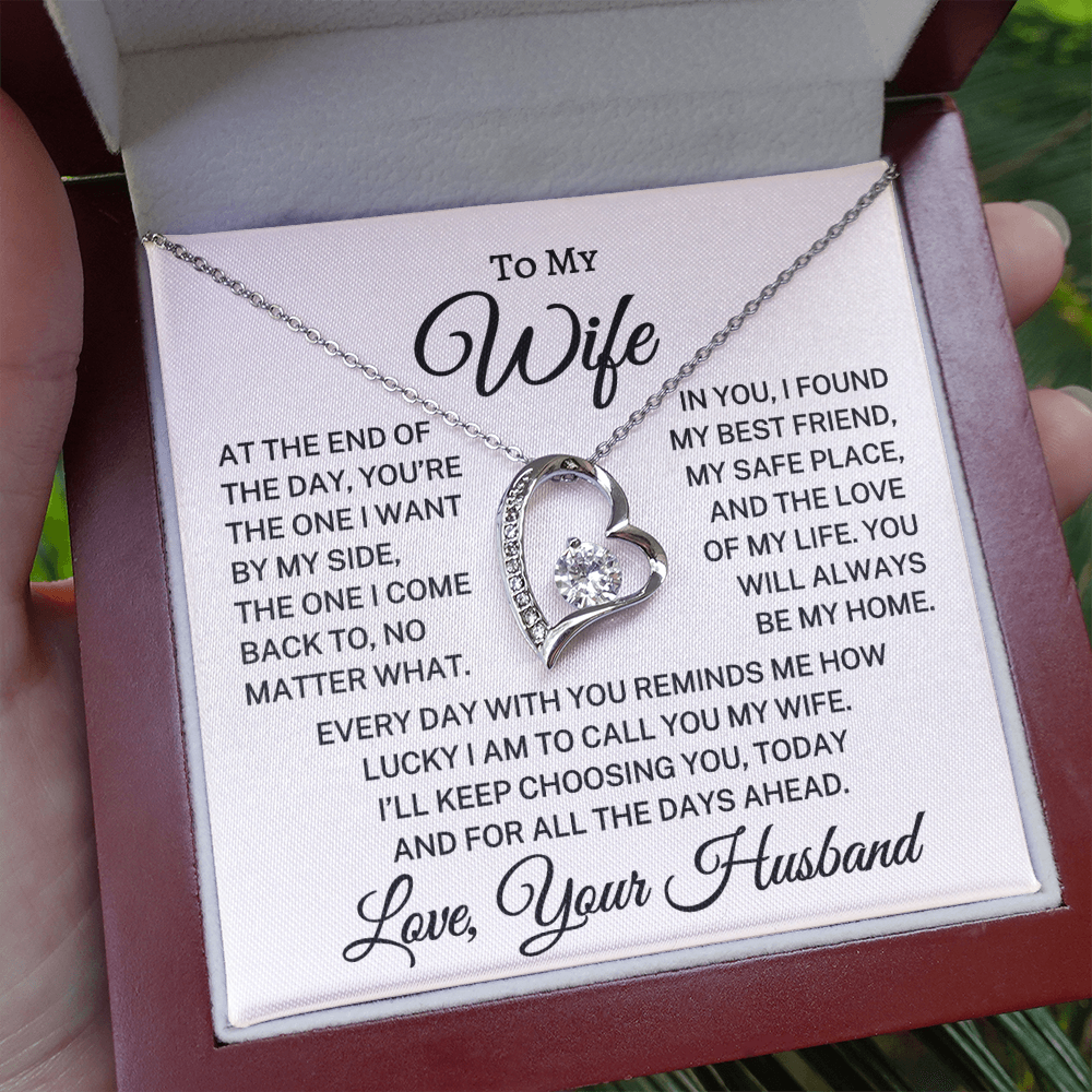 Gift for Wife "How Lucky I Am" | Forever Love Necklace