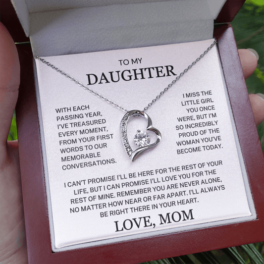 Daughter Love Mom "Treasured Every Moment" | Forever Love Necklace