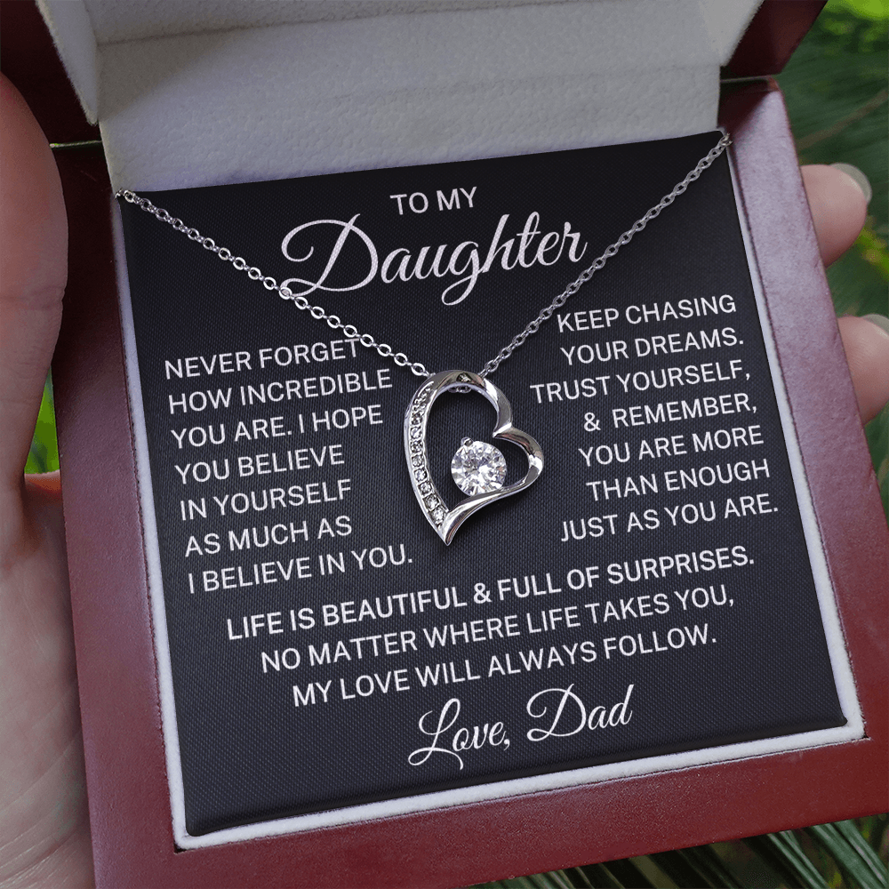 Gift for Daughter Love Dad "More Than Enough" | Forever Love Necklace