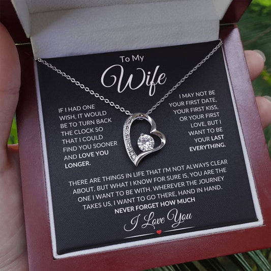 Gift for Wife "Last Everything" BW | Forever Love Necklace