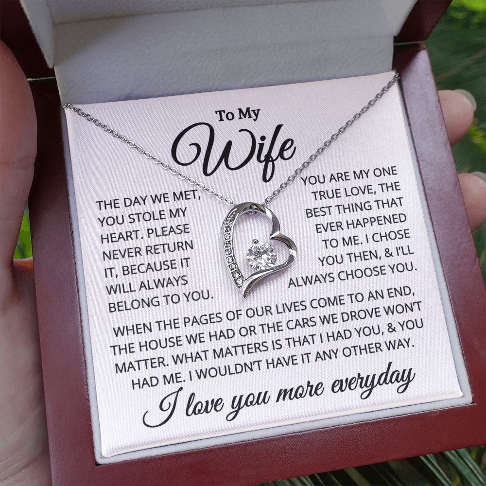Gift for Wife "You Stole My Heart" | Forever Love Necklace