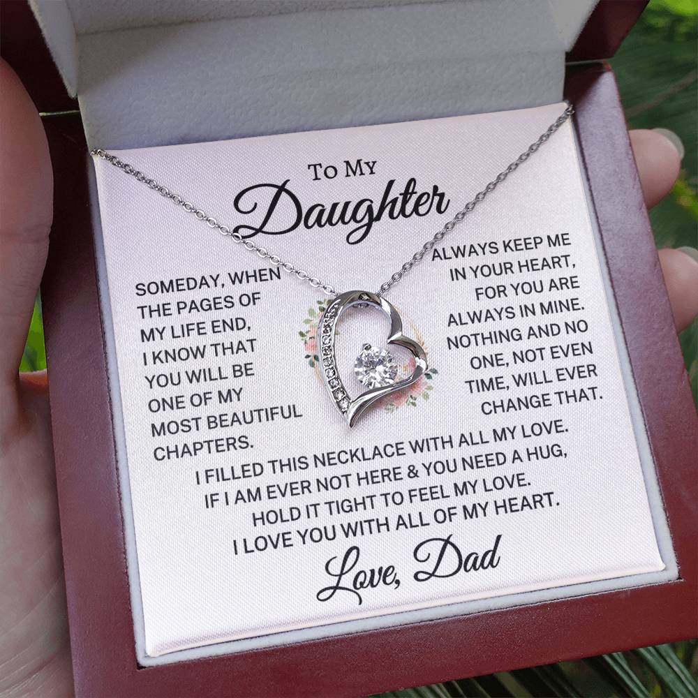 Gift for My Daughter "My Most Beautiful Chapters" | Forever Love Necklace