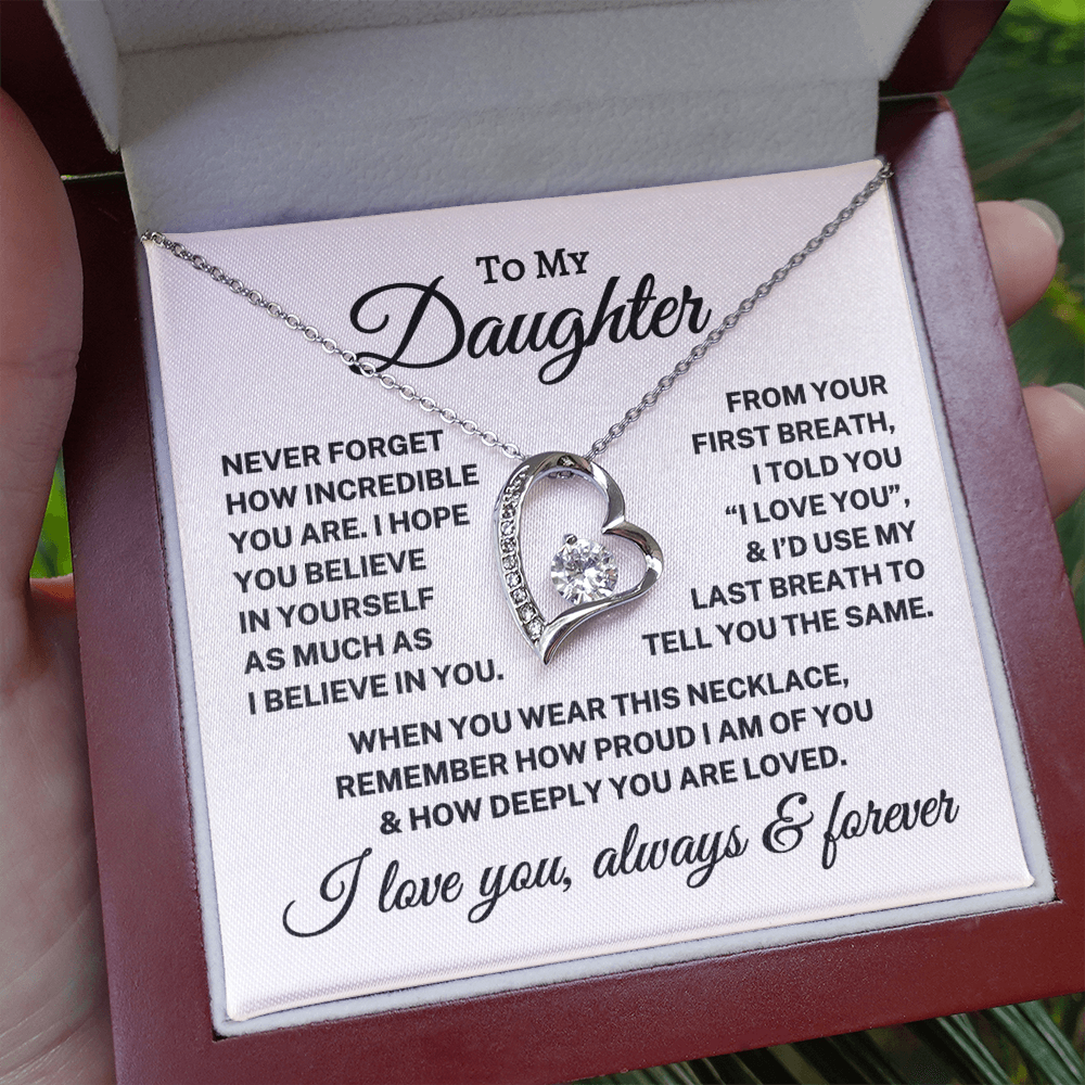 Gift for Daughter Love Dad "Believe In Yourself" | Forever Love Necklace