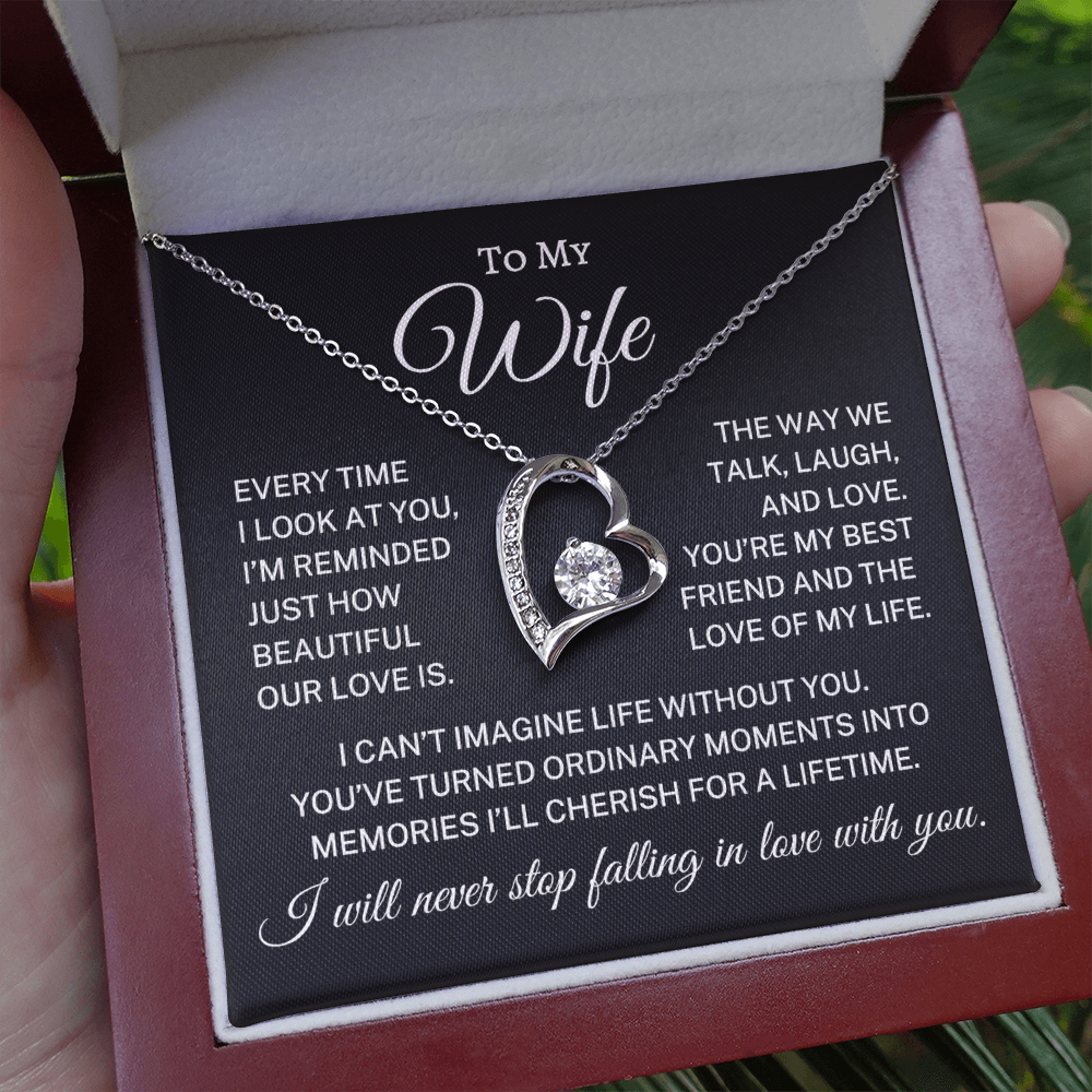 Gift for Wife "How Beautiful Our Love Is" | Forever Love Necklace