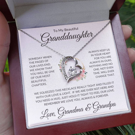 Gift for Granddaughter - Love Grandma & Grandpa | Forever Love Necklace