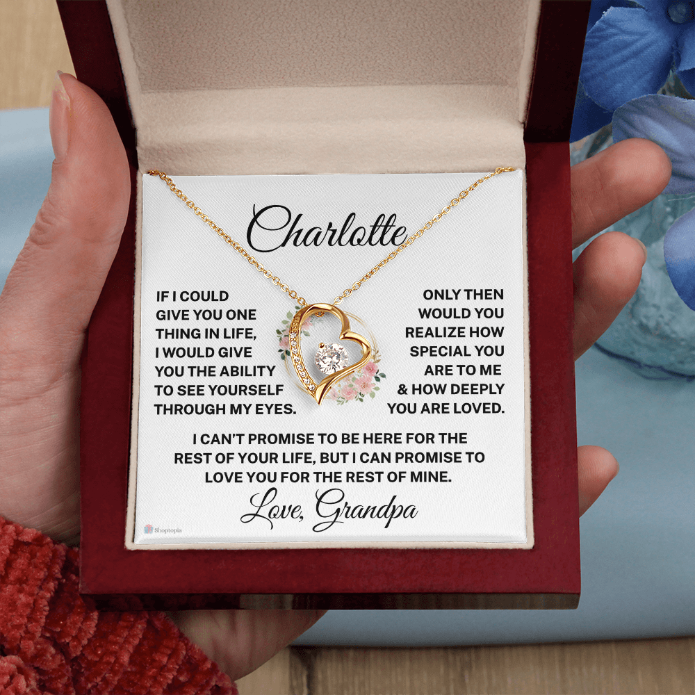 Gift for Granddaughter "How Deeply You Are Loved" | Personalized |  Forever Love Necklace
