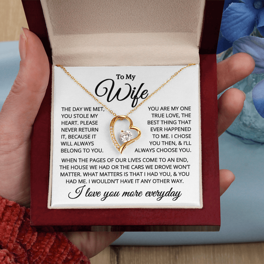 Gift for Wife "You Stole My Heart" | Forever Love Necklace