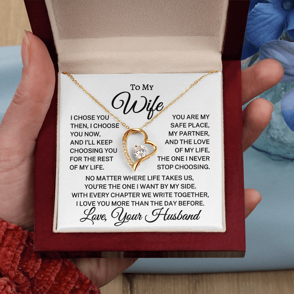 Gift for Wife "Never Stop Choosing" | Forever Love Necklace