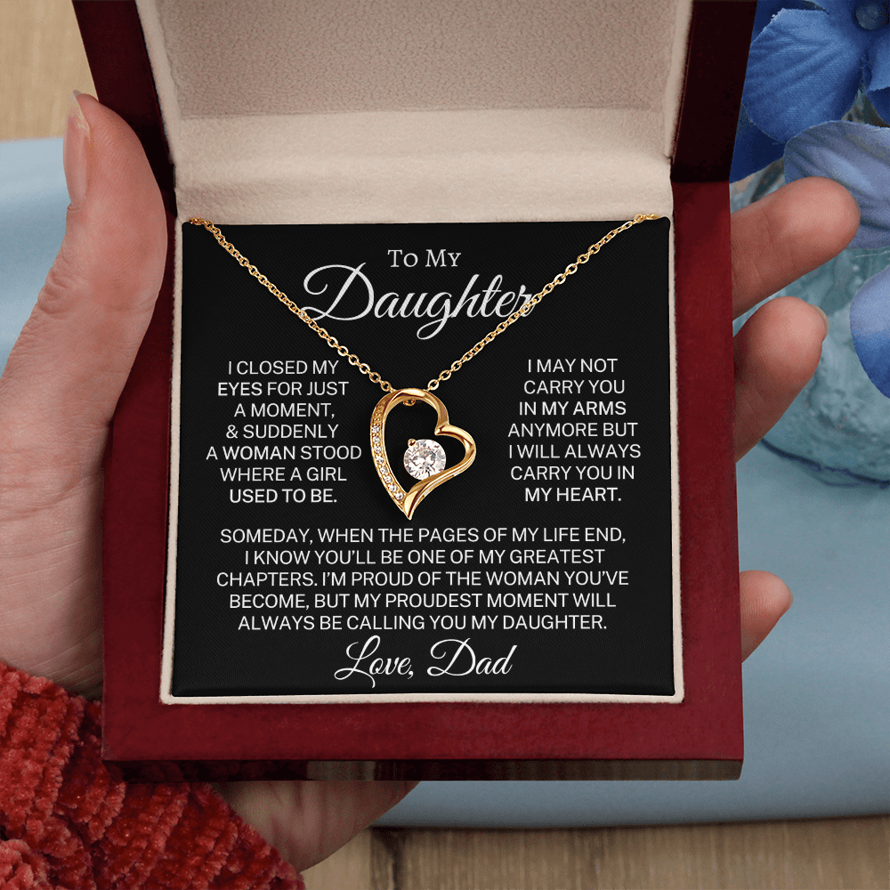 Gift for My Daughter Love Dad "Proudest Moment" | Forever Love Necklace