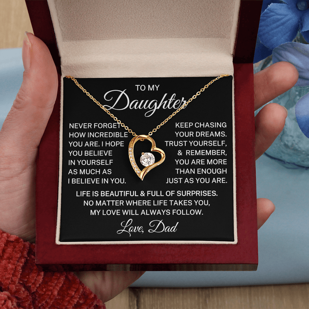 Gift for Daughter Love Dad "More Than Enough" | Forever Love Necklace