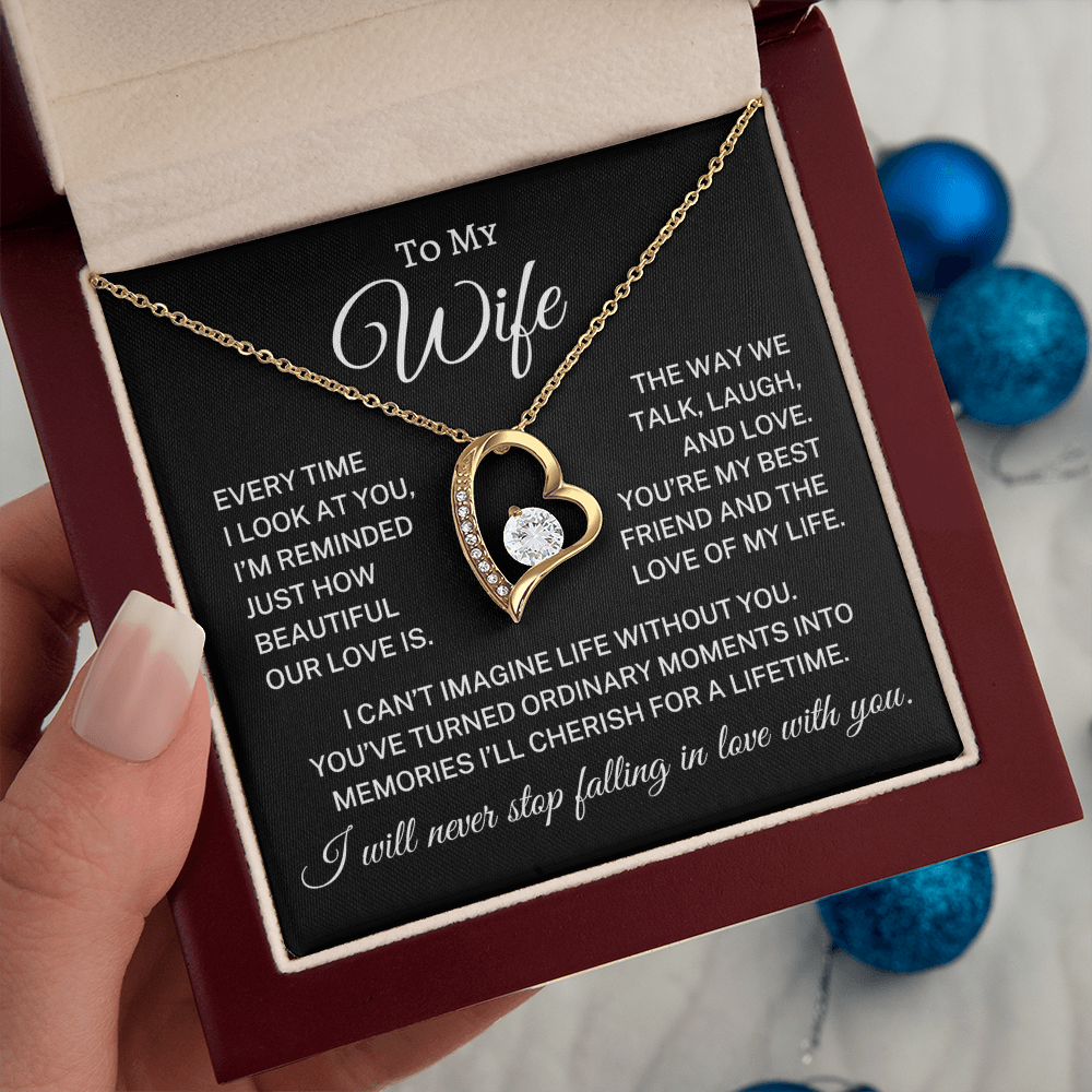 Gift for Wife "How Beautiful Our Love Is" | Forever Love Necklace