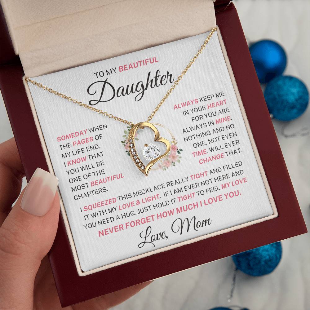 Daughter Love Mom "Most Beautiful Chapters" Pink | Forever Love Necklace