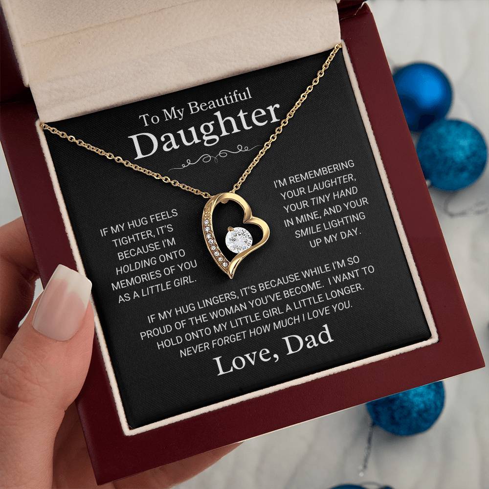 Daughter Love Dad  "If My Hug" | Forever Love Necklace