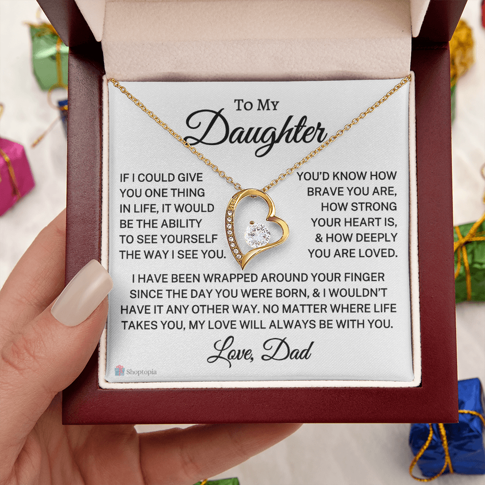Gift for Daughter Love Dad "Wrapped Around Your Finger" | Forever Love Necklace