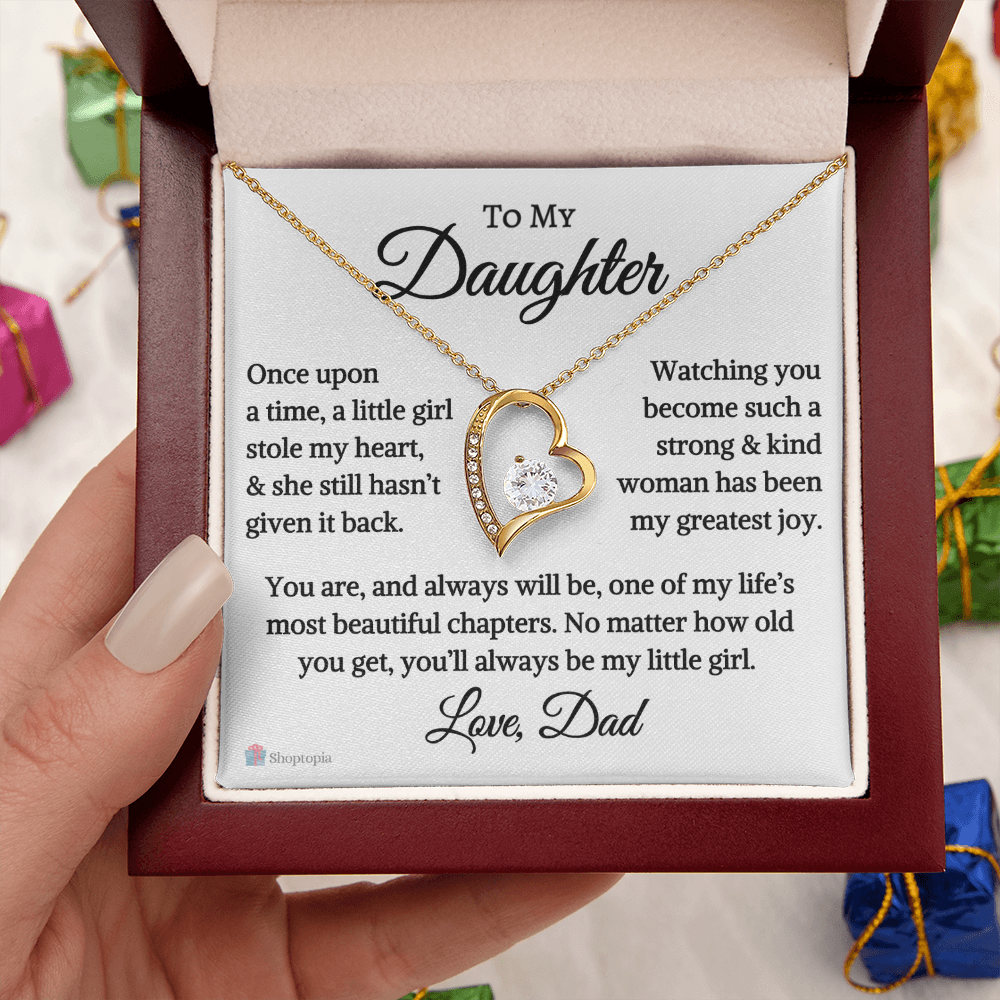 Gift for Daughter Love Dad "Stole My Heart" | Forever Love Necklace