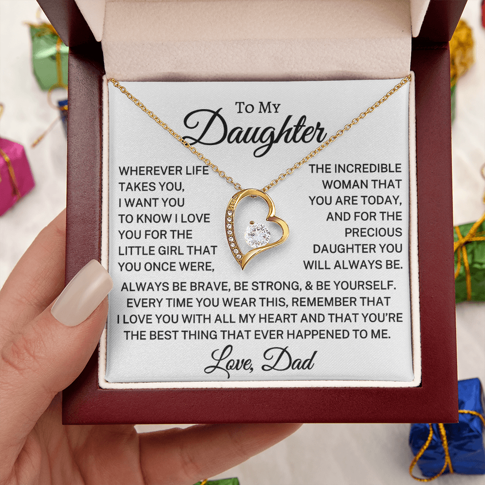 Gift for Daughter Love Dad "Incredible Woman" | Forever Love Necklace