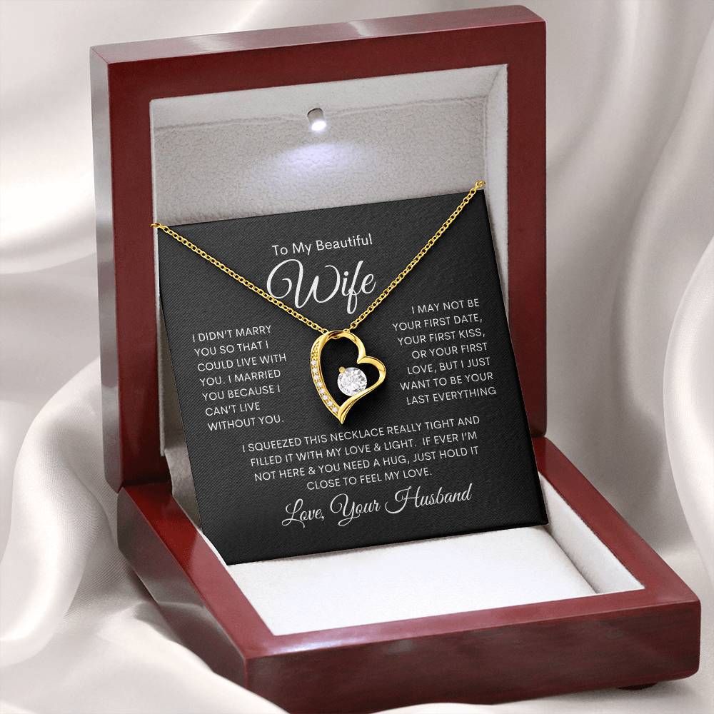 Wife "Last Everything" | Forever Love Necklace - 18k Yellow Gold Finish / Luxury Box Shoptopia Jewelry