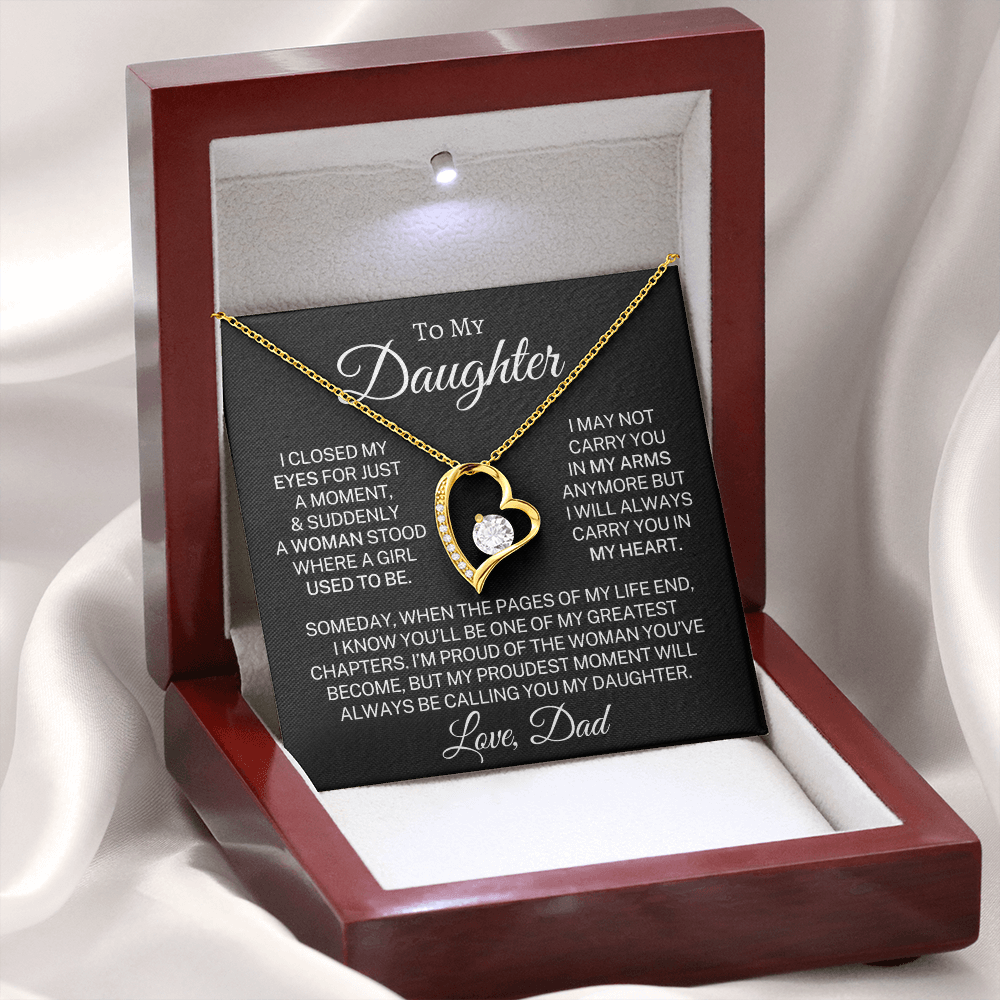 Gift for My Daughter Love Dad "Proudest Moment" | Forever Love Necklace