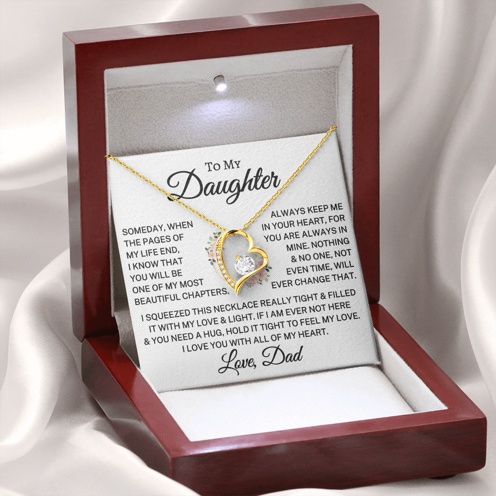 Gift for Daughter from Dad “Most Beautiful Chapters” || Forever Love Necklace