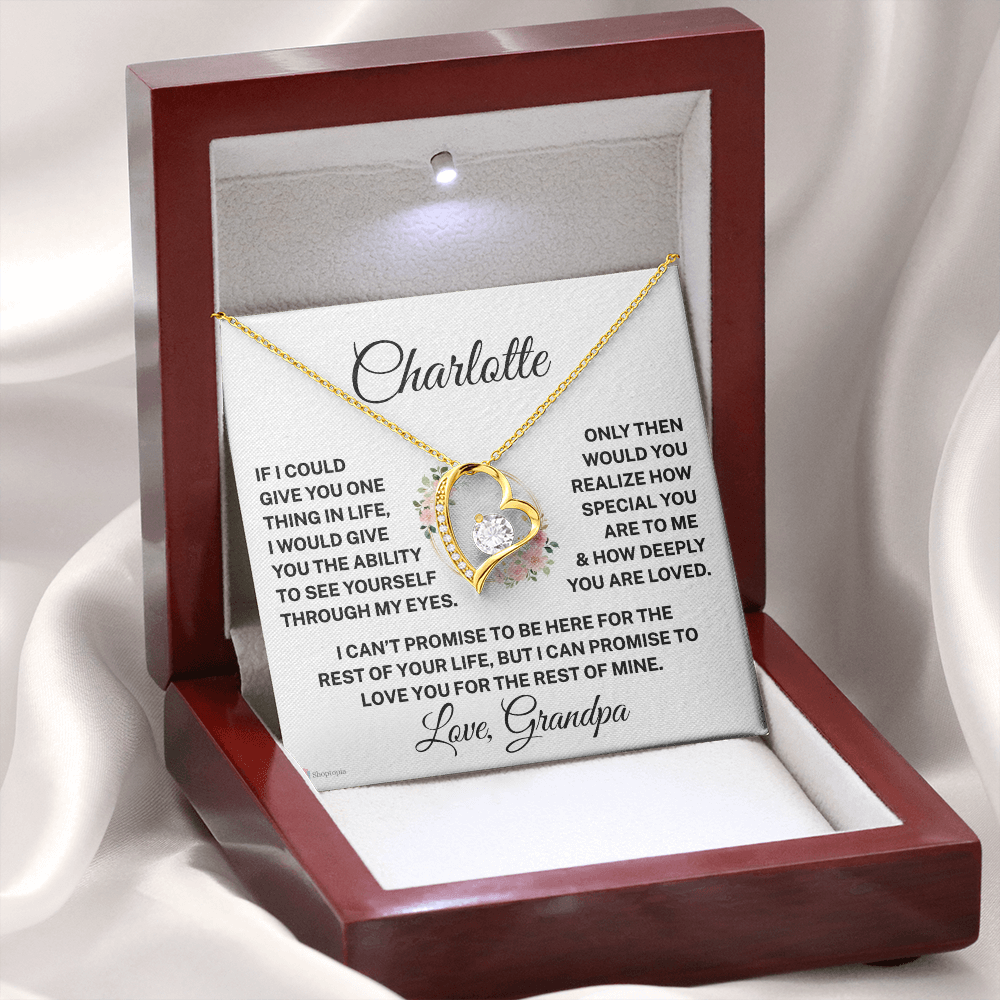 Gift for Granddaughter "How Deeply You Are Loved" | Personalized |  Forever Love Necklace