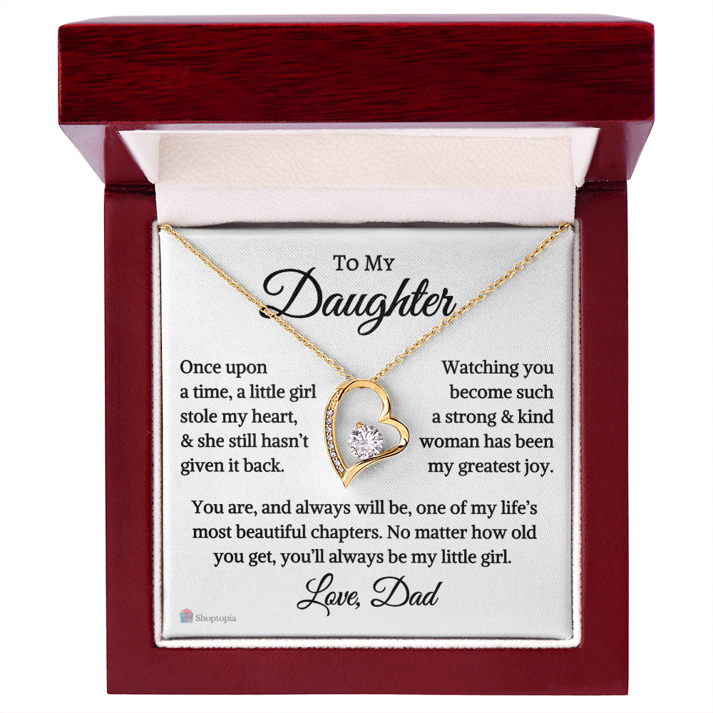 Gift for Daughter Love Dad "Stole My Heart" | Forever Love Necklace