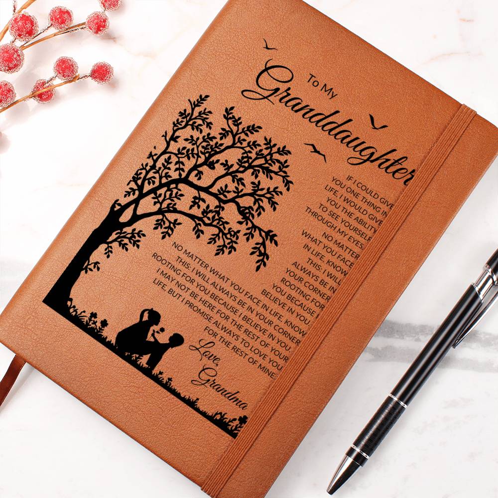 To My Granddaughter Love Grandma | Leather Journal - Shoptopia Jewelry