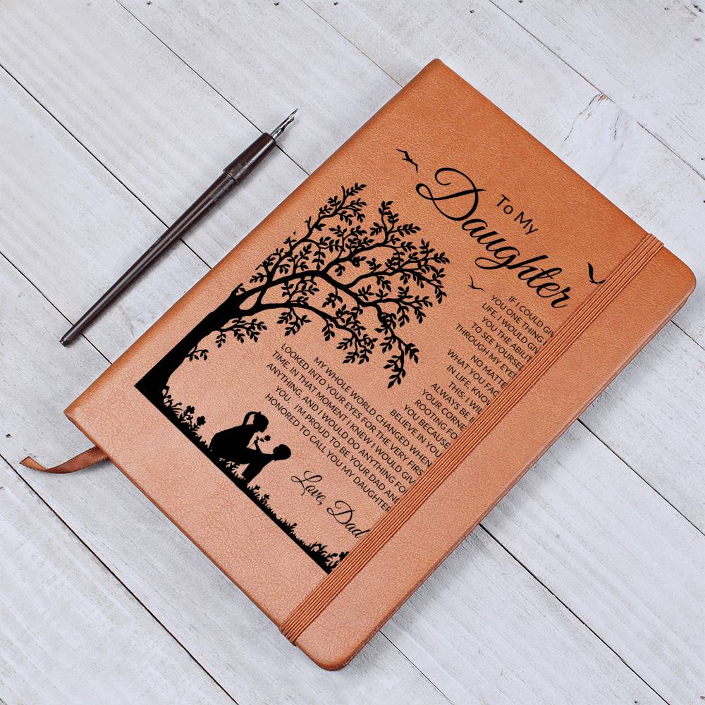 To My Daughter Love Dad | Leather Journal - Shoptopia Jewelry
