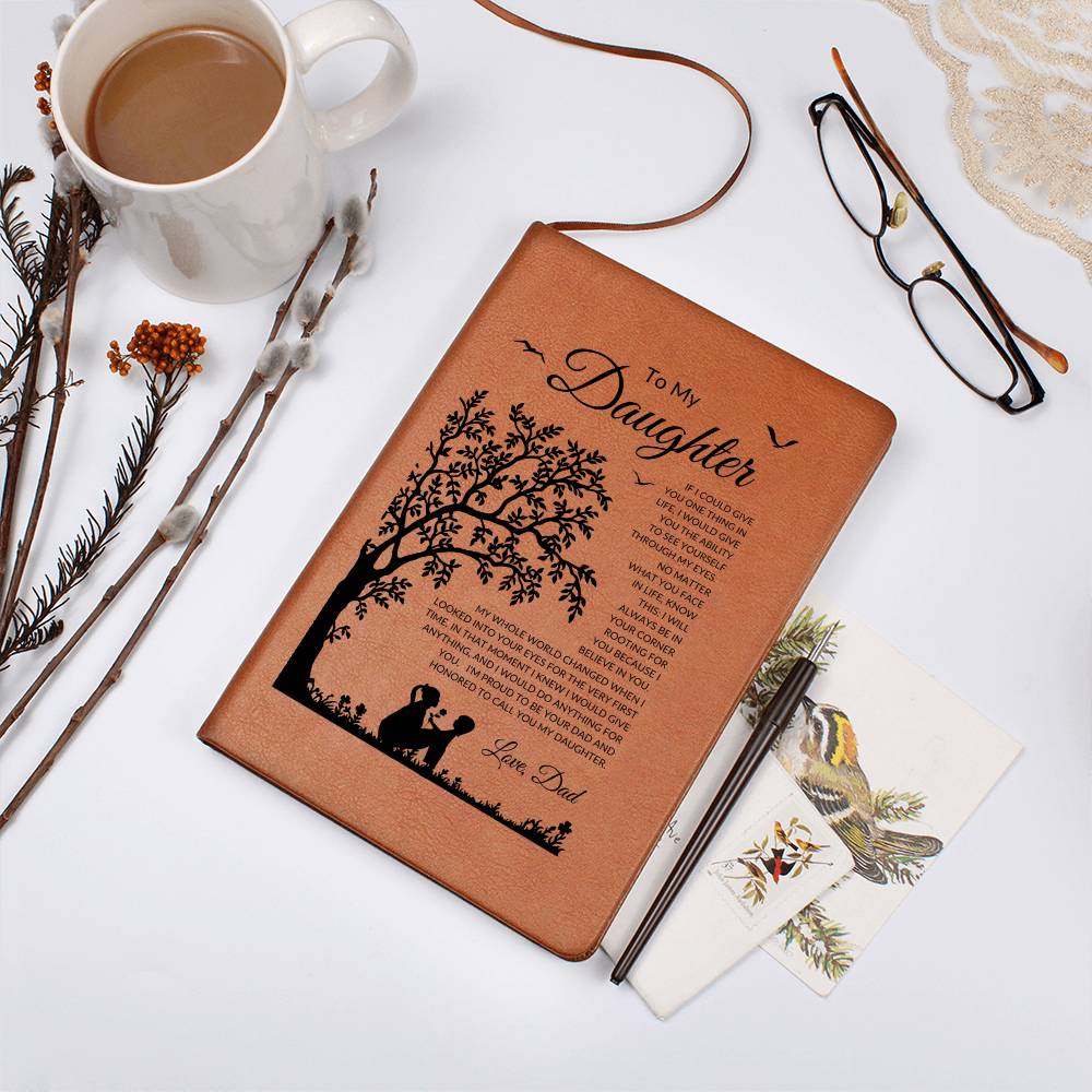 To My Daughter Love Dad | Leather Journal - Shoptopia Jewelry