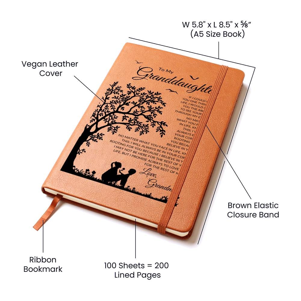 To My Granddaughter Love Grandma | Leather Journal - Shoptopia Jewelry