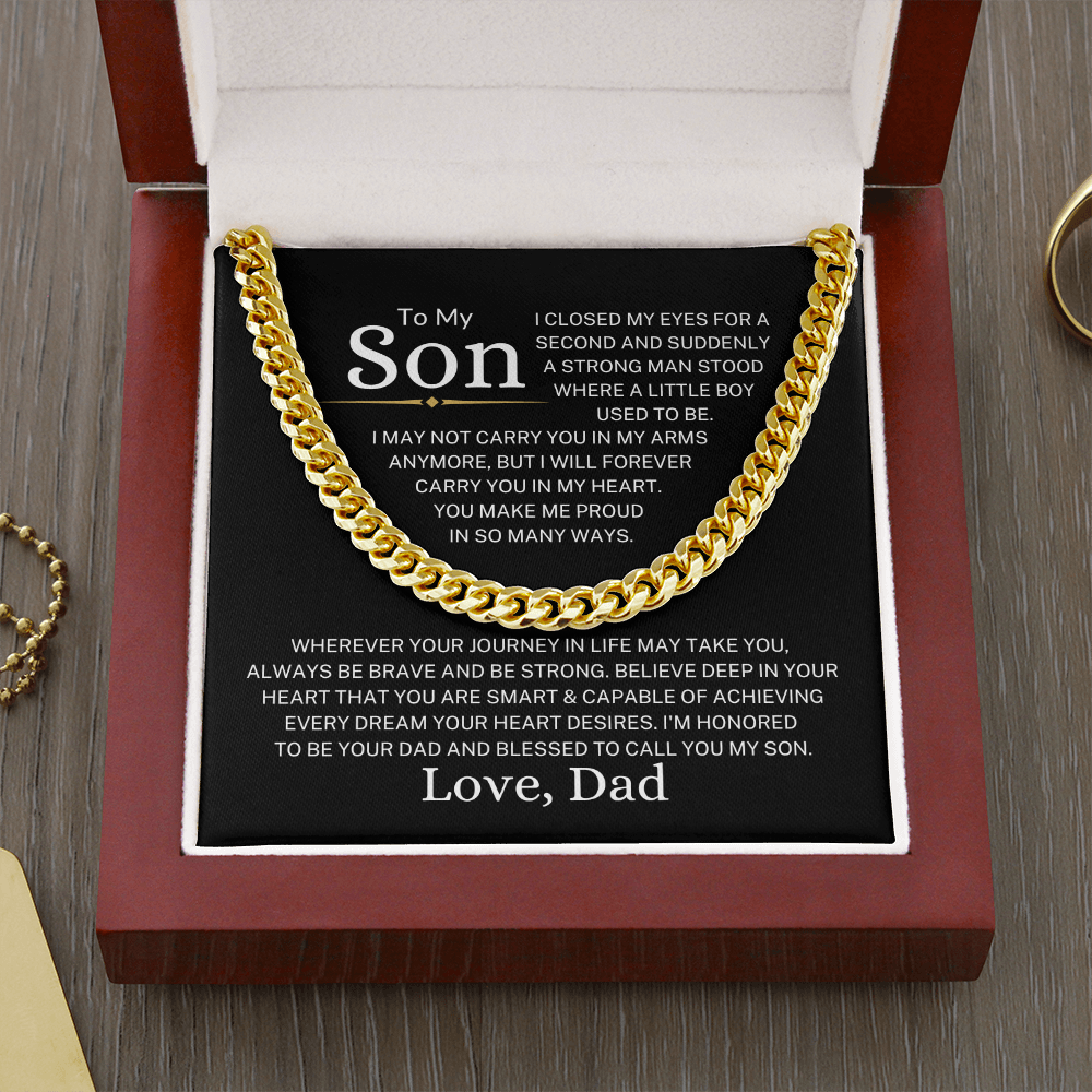 Gift for My Son Love Dad "Blessed To Call You My Son" | Cuban Link Chain