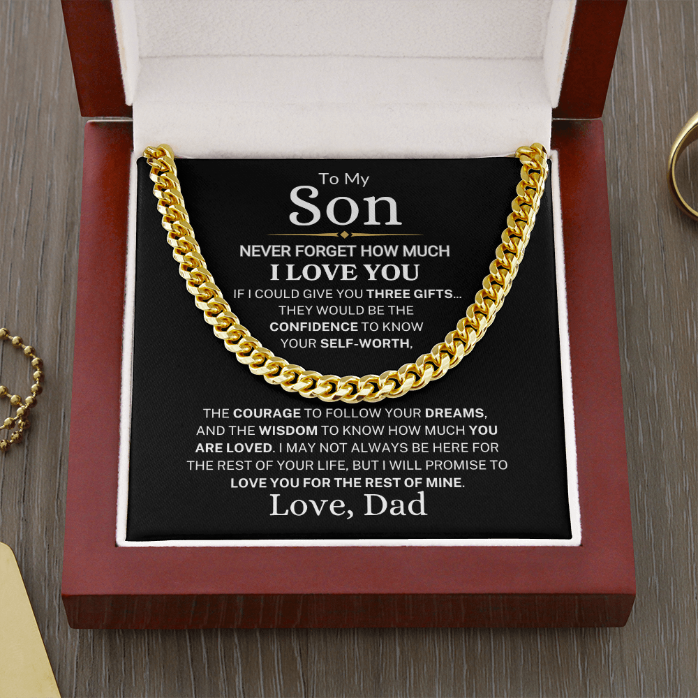 Gift for Son "If I Could Give You Three Gifts" |  Cuban Link Chain