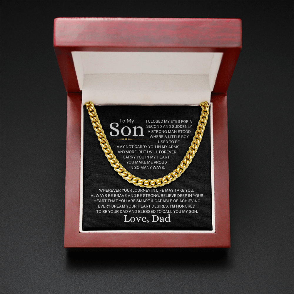 Gift for My Son Love Dad "Blessed To Call You My Son" | Cuban Link Chain