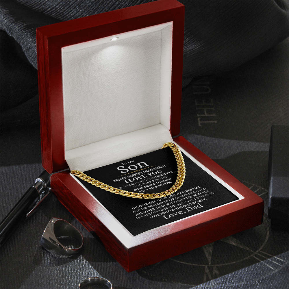 Gift for Son "If I Could Give You Three Gifts" |  Cuban Link Chain