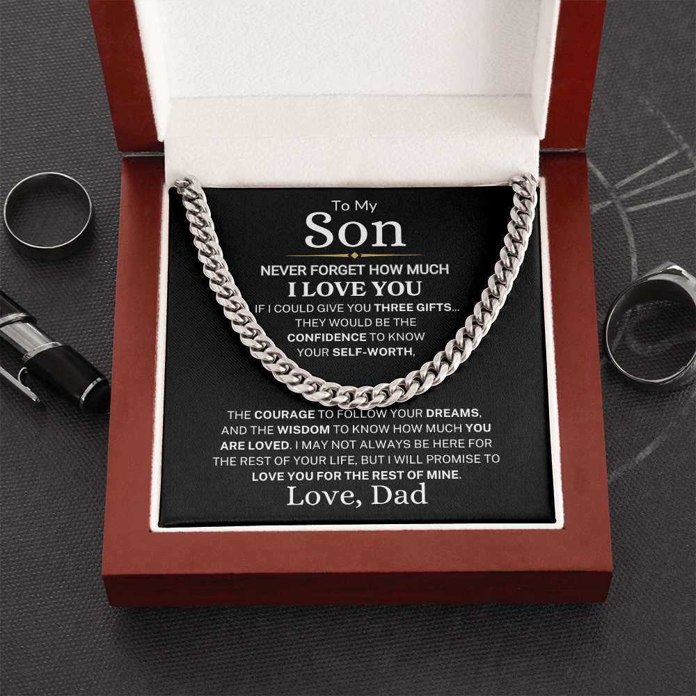 Gift for Son "If I Could Give You Three Gifts" |  Cuban Link Chain