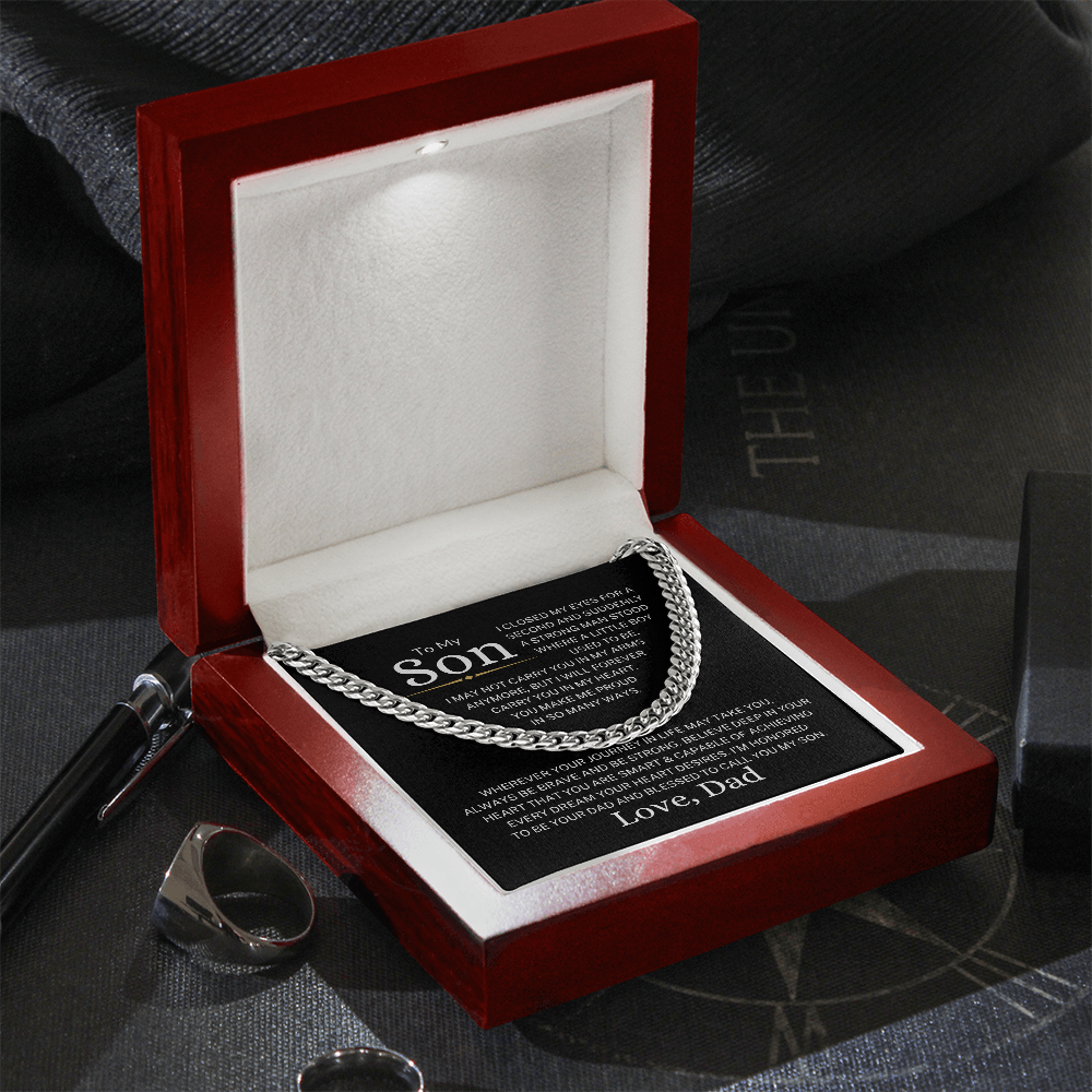 Gift for My Son Love Dad "Blessed To Call You My Son" | Cuban Link Chain