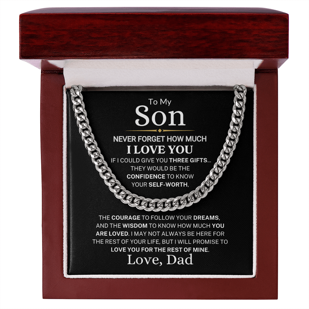 Gift for Son "If I Could Give You Three Gifts" |  Cuban Link Chain