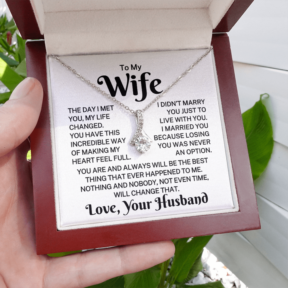 Gift for Wife "Never An Option" | Alluring Beauty Necklace