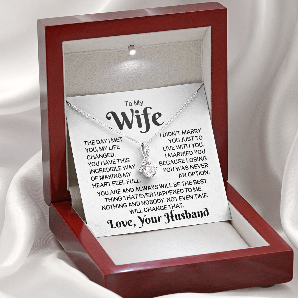 Gift for Wife "Never An Option" | Alluring Beauty Necklace