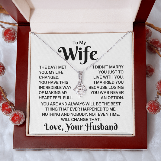 Gift for Wife "Never An Option" | Alluring Beauty Necklace