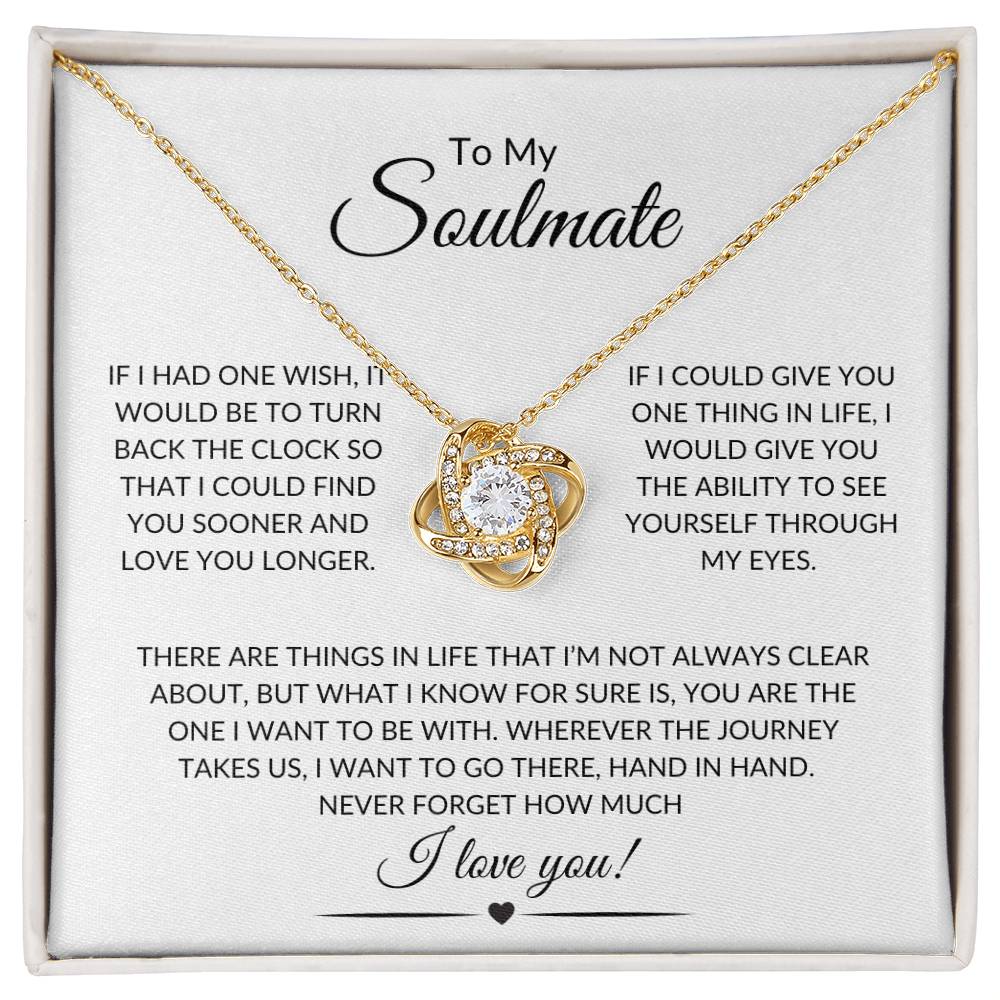 To My Soulmate | Love Knot Necklace - 18K Yellow Gold Finish / Standard Box Shoptopia Jewelry