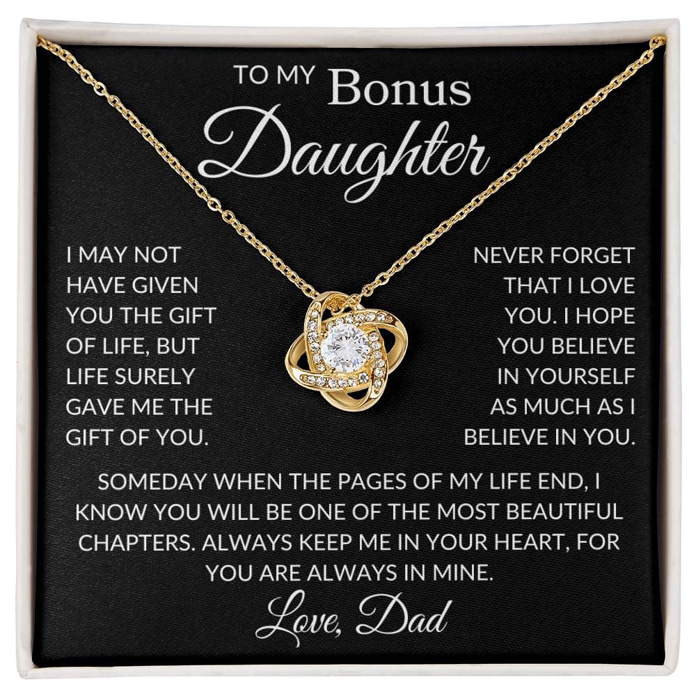 Bonus Daughter Love Dad "Gift of You" | Love Knot Necklace