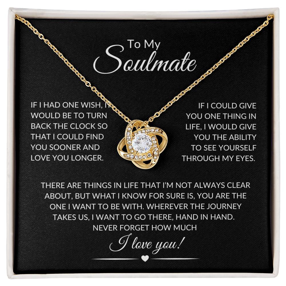 To My Soulmate | Love Knot Necklace - 18K Yellow Gold Finish / Standard Box Shoptopia Jewelry