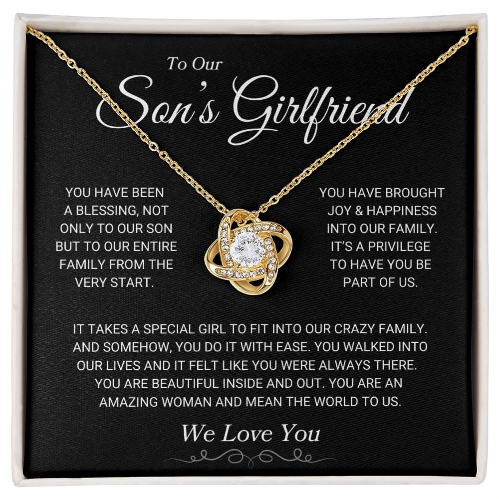 Son's Girlfriend "We Love You" | Love Knot Necklace