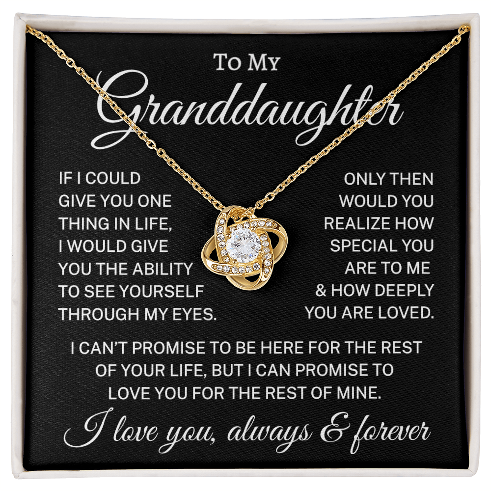 Gift for Granddaughter "How Deeply You Are Loved" | S&L | Love Knot Necklace