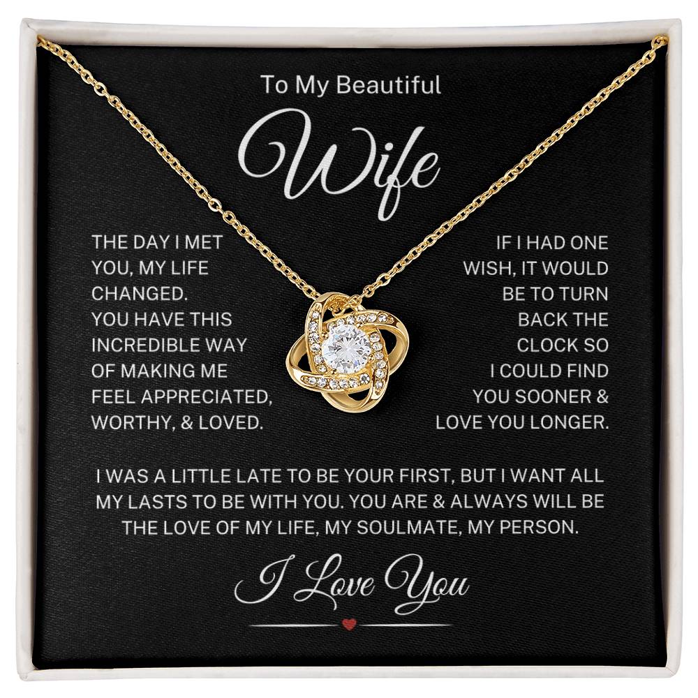 Wife "Love of My Life" | Love Knot Necklace