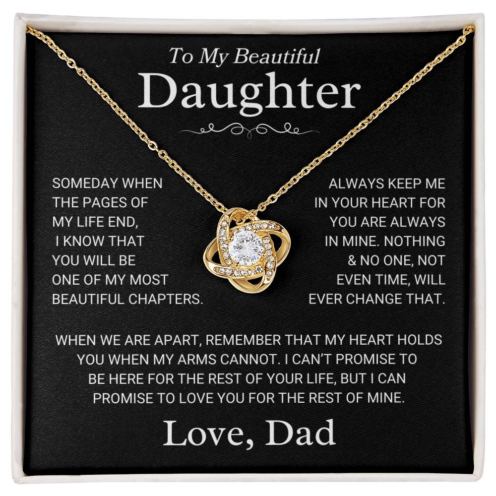 Daughter Love Dad "When We Are Apart" | Love Knot Necklace