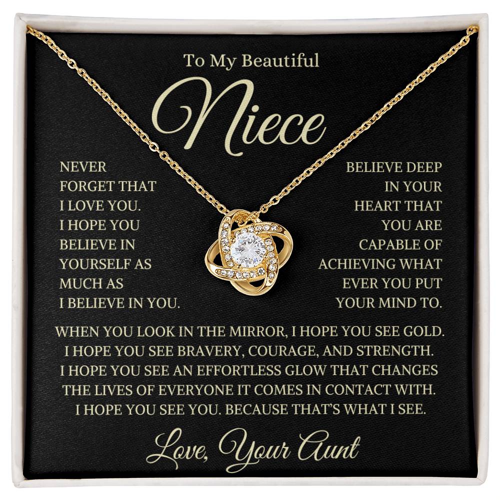 Niece "I Hope You See Gold" | Love Knot Necklace