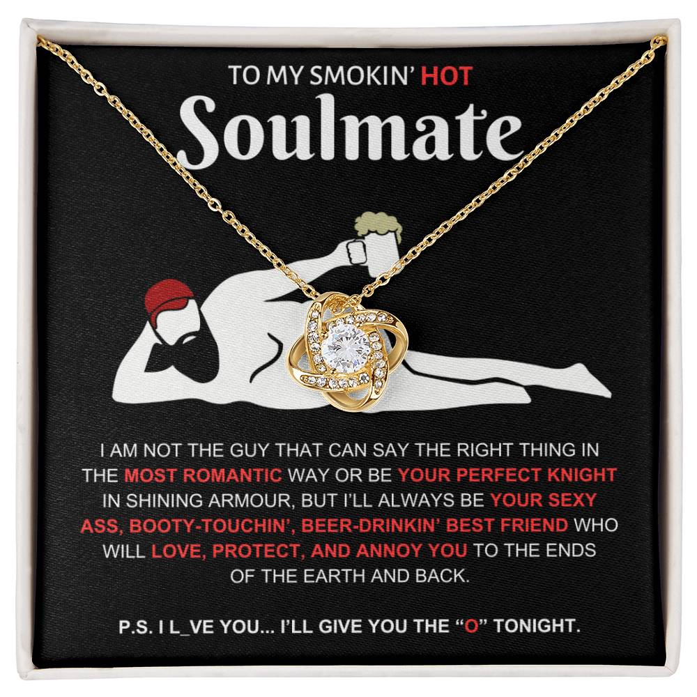 To My Smokin' Hot Soulmate | Love Knot Necklace - 18K Yellow Gold Finish / Standard Box Shoptopia Jewelry
